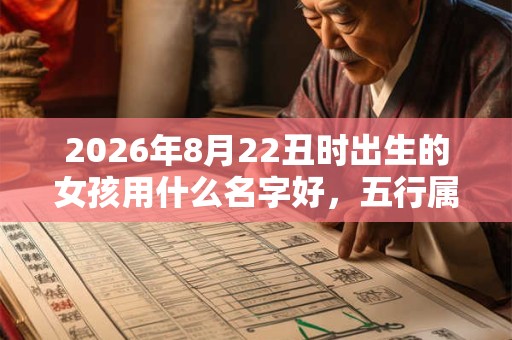 2026年8月22丑时出生的女孩用什么名字好，五行属什么