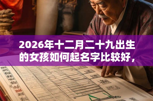 2026年十二月二十九出生的女孩如何起名字比较好，五行属什么