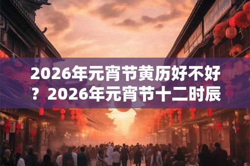 2026年元宵节黄历好不好？2026年元宵节十二时辰吉凶一览！