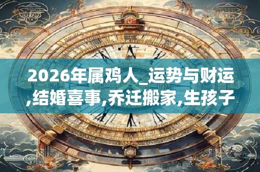 2026年属鸡人_运势与财运,结婚喜事,乔迁搬家,生孩子,禁忌