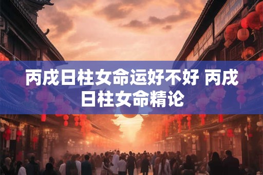 丙戌日柱女命运好不好 丙戌日柱女命精论