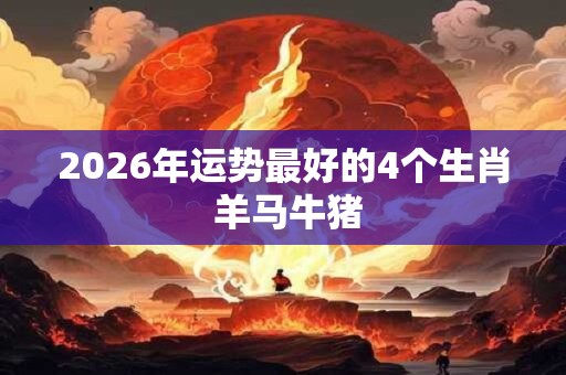 2026年运势最好的4个生肖 羊马牛猪