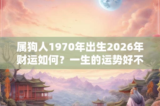 属狗人1970年出生2026年财运如何？一生的运势好不好？