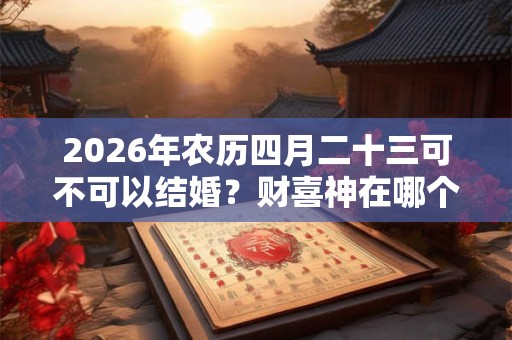 2026年农历四月二十三可不可以结婚？财喜神在哪个位置？