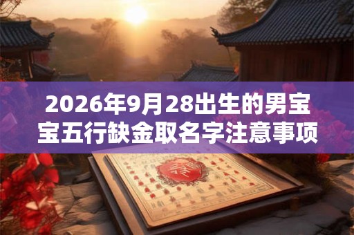 2026年9月28出生的男宝宝五行缺金取名字注意事项