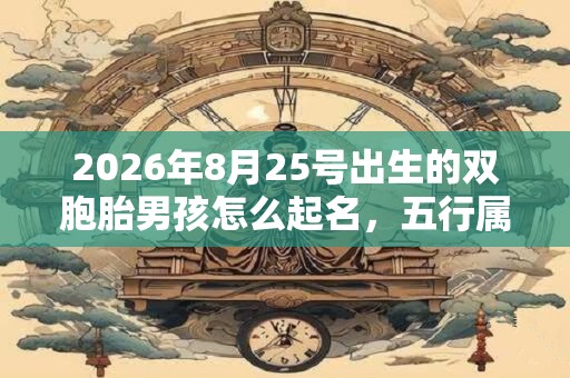 2026年8月25号出生的双胞胎男孩怎么起名，五行属什么