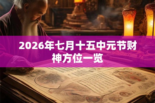 2026年七月十五中元节财神方位一览