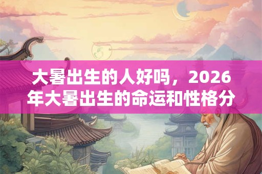 大暑出生的人好吗，2026年大暑出生的命运和性格分析