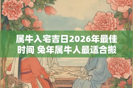 属牛入宅吉日2026年最佳时间 兔年属牛人最适合搬家的日子