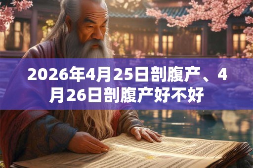 2026年4月25日剖腹产、4月26日剖腹产好不好