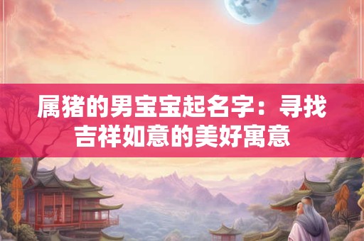 属猪的男宝宝起名字：寻找吉祥如意的美好寓意