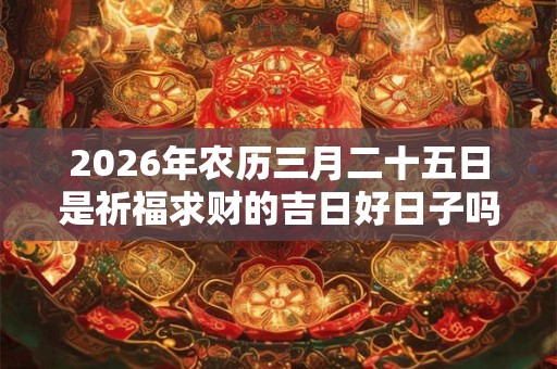 2026年农历三月二十五日是祈福求财的吉日好日子吗？
