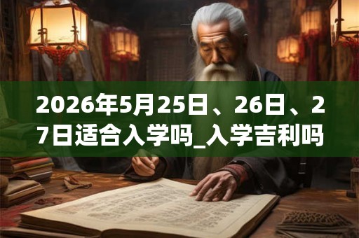 2026年5月25日、26日、27日适合入学吗_入学吉利吗