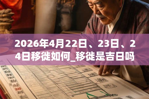 2026年4月22日、23日、24日移徙如何_移徙是吉日吗