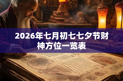 2026年七月初七七夕节财神方位一览表