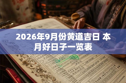 2026年9月份黄道吉日 本月好日子一览表