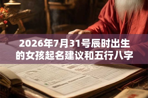 2026年7月31号辰时出生的女孩起名建议和五行八字！