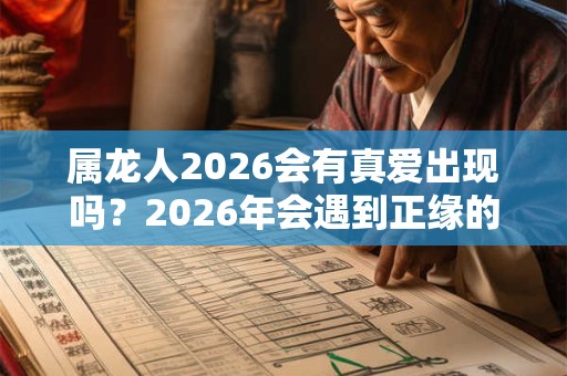 属龙人2026会有真爱出现吗？2026年会遇到正缘的生肖女
