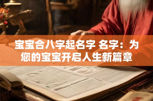 宝宝合八字起名字 名字：为您的宝宝开启人生新篇章