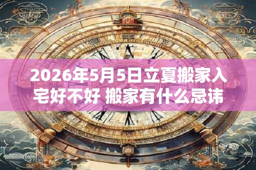 2026年5月5日立夏搬家入宅好不好 搬家有什么忌讳 2026年5月5日立夏搬家入宅好不好 搬家有什么忌讳