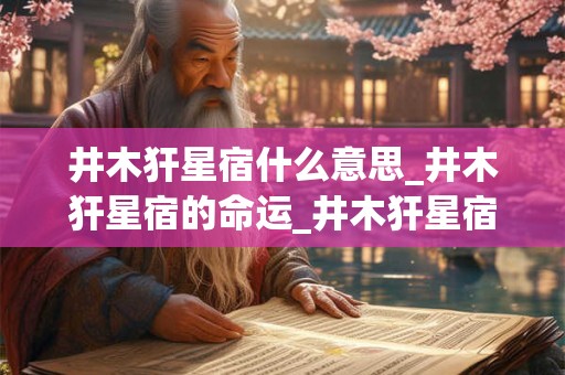 井木犴星宿什么意思_井木犴星宿的命运_井木犴星宿是吉还是凶