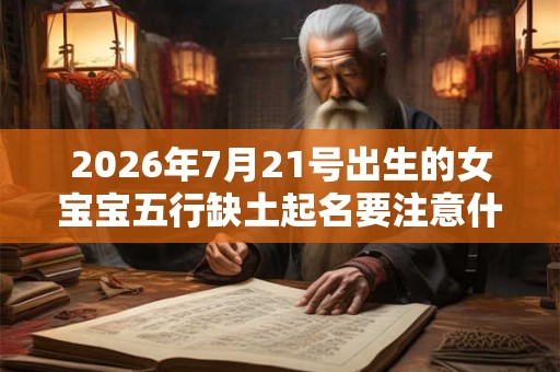 2026年7月21号出生的女宝宝五行缺土起名要注意什么
