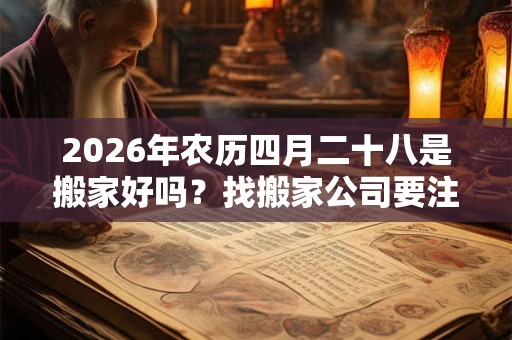 2026年农历四月二十八是搬家好吗？找搬家公司要注意什么？