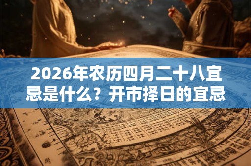 2026年农历四月二十八宜忌是什么？开市择日的宜忌是什么？