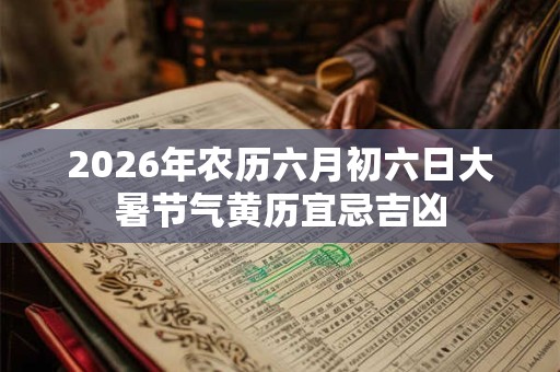 2026年农历六月初六日大暑节气黄历宜忌吉凶