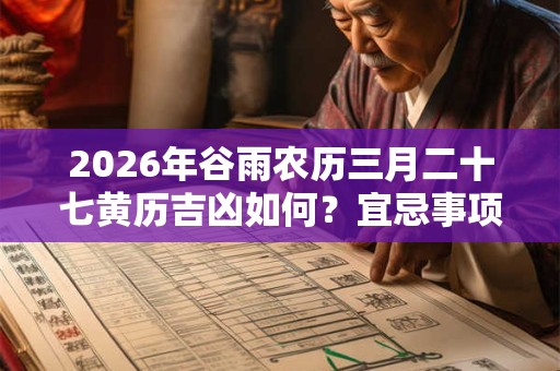 2026年谷雨农历三月二十七黄历吉凶如何？宜忌事项有哪些？
