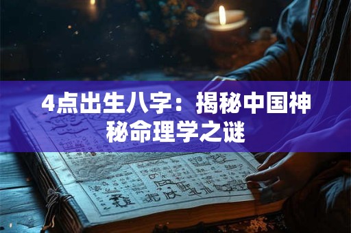4点出生八字：揭秘中国神秘命理学之谜
