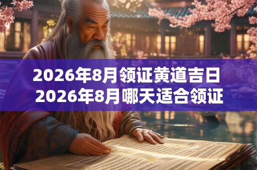 2026年8月领证黄道吉日 2026年8月哪天适合领证
