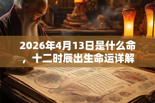 2026年4月13日是什么命，十二时辰出生命运详解