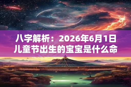 八字解析:2026年6月1日儿童节出生的宝宝是什么命,五行缺什么 八字解析:2026年6月1日儿童节出生的宝宝是什么命,五行缺什么