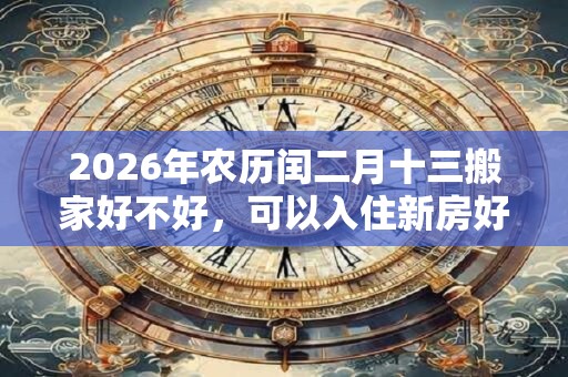 2026年农历闰二月十三搬家好不好，可以入住新房好吗？