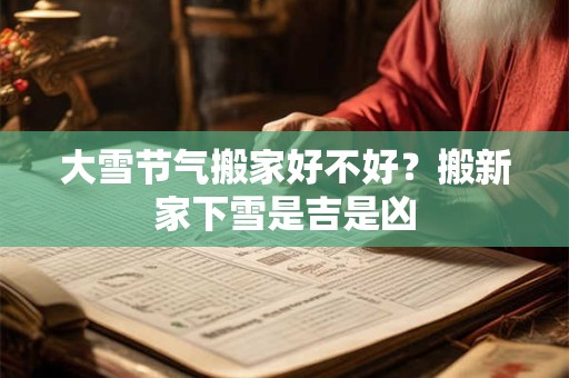 大雪节气搬家好不好？搬新家下雪是吉是凶