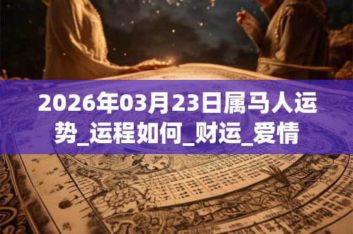 2026年03月23日属马人运势_运程如何_财运_爱情