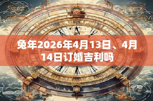 兔年2026年4月13日、4月14日订婚吉利吗