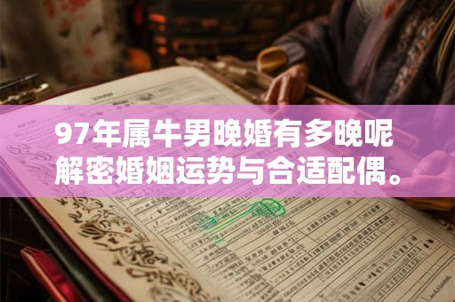 97年属牛男晚婚有多晚呢 解密婚姻运势与合适配偶。