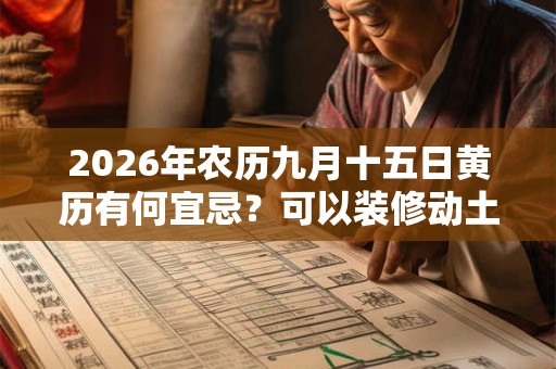 2026年农历九月十五日黄历有何宜忌？可以装修动土吗？