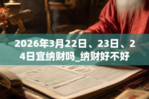 2026年3月22日、23日、24日宜纳财吗_纳财好不好