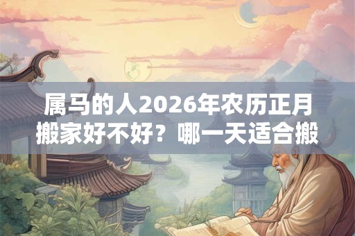 属马的人2026年农历正月搬家好不好？哪一天适合搬家？