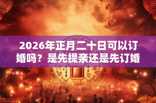 2026年正月二十日可以订婚吗？是先提亲还是先订婚？