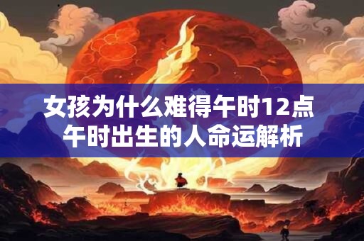 女孩为什么难得午时12点 午时出生的人命运解析