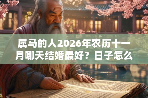 属马的人2026年农历十一月哪天结婚最好？日子怎么选？