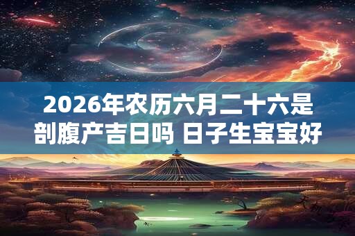 2026年农历六月二十六是剖腹产吉日吗 日子生宝宝好吗
