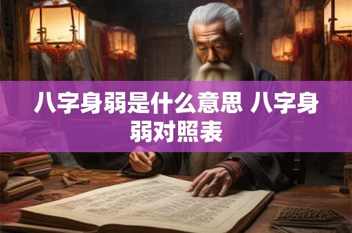 八字身弱是什么意思 八字身弱对照表
