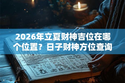 2026年立夏财神吉位在哪个位置？日子财神方位查询！