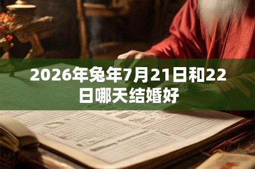 2026年兔年7月21日和22日哪天结婚好