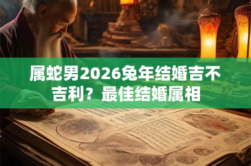 属蛇男2026兔年结婚吉不吉利？最佳结婚属相